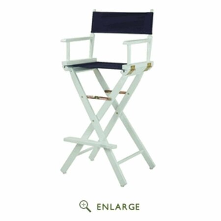 BETTERBEDS 230-01-021-10 30 in. Directors Chair White Frame with Navy Blue Canvas BE4263791